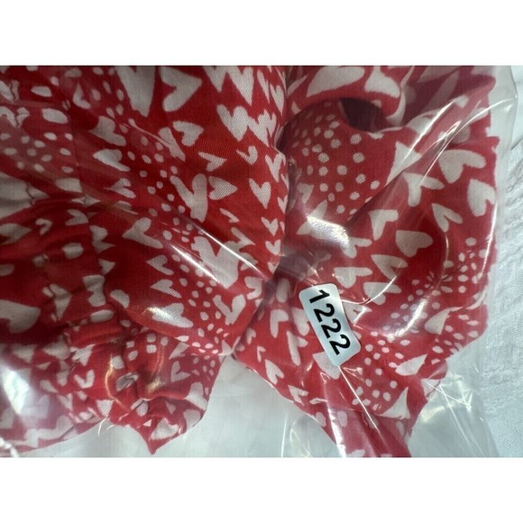 Victorias Secret Robe Womens OS Red White Waist Tie Heart Print Kimono - Picture 8 of 8